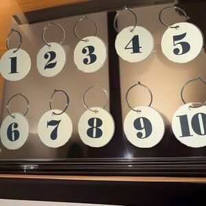 New Kate Spade Charlotte numbered 1-10 wine markers not in box gold